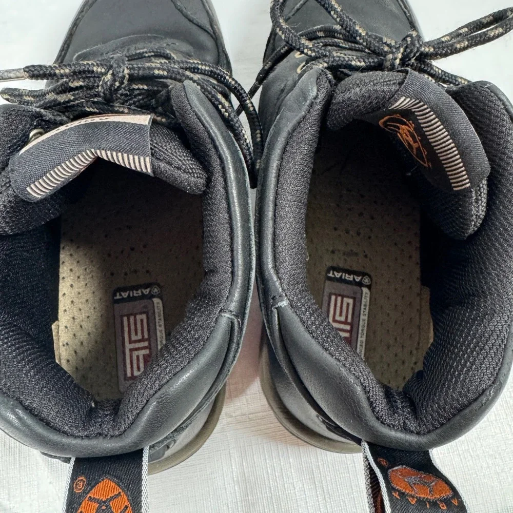 Ariat Mens ATS 10004126 Black Leather Lace Up Hiker Work Boots Size 7B